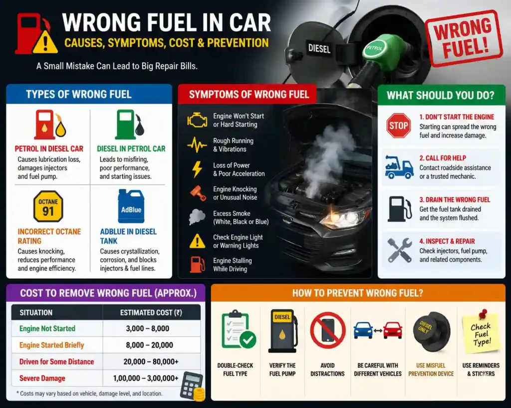 Wrong fuel details like types, symptoms etc.
